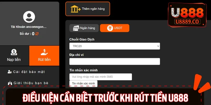 Các điều kiện quan trọng cần đáp ứng để rút tiền thành công