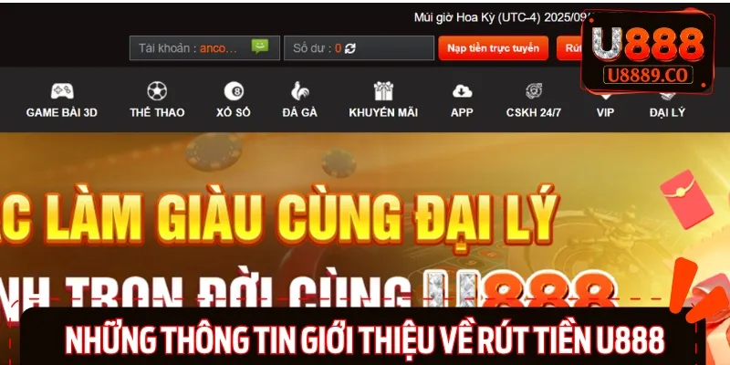 Những thông tin giới thiệu về rút tiền U888 cần nắm rõ